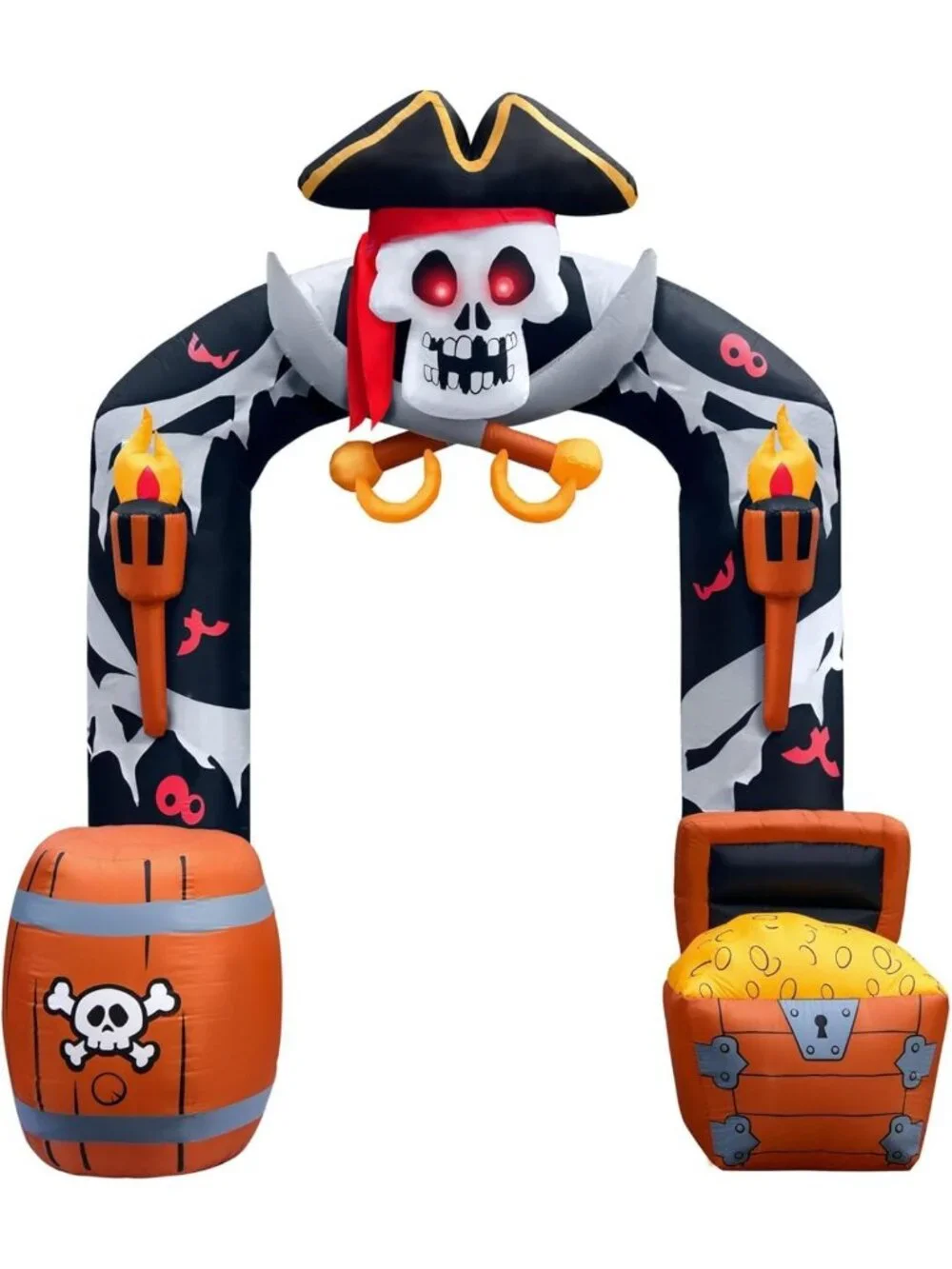 9.5FT Halloween Pirate Skull Archway Inflatable Outdoor Decoration - Spooky Fun!